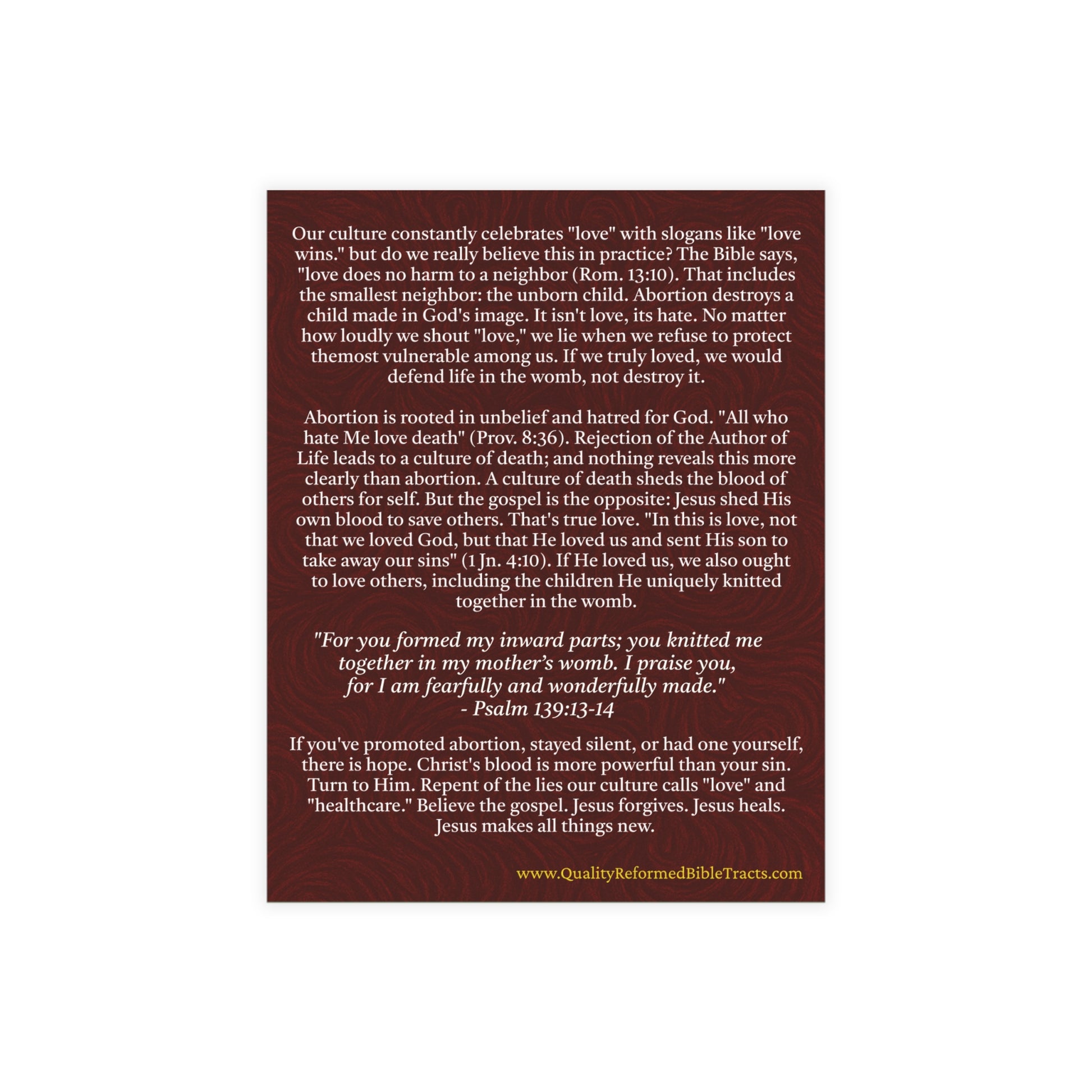 "Love & Abortion" Bible Tract